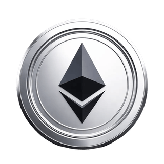 Figura visual suspendida con la criptomoneda Ethereum (ETH)